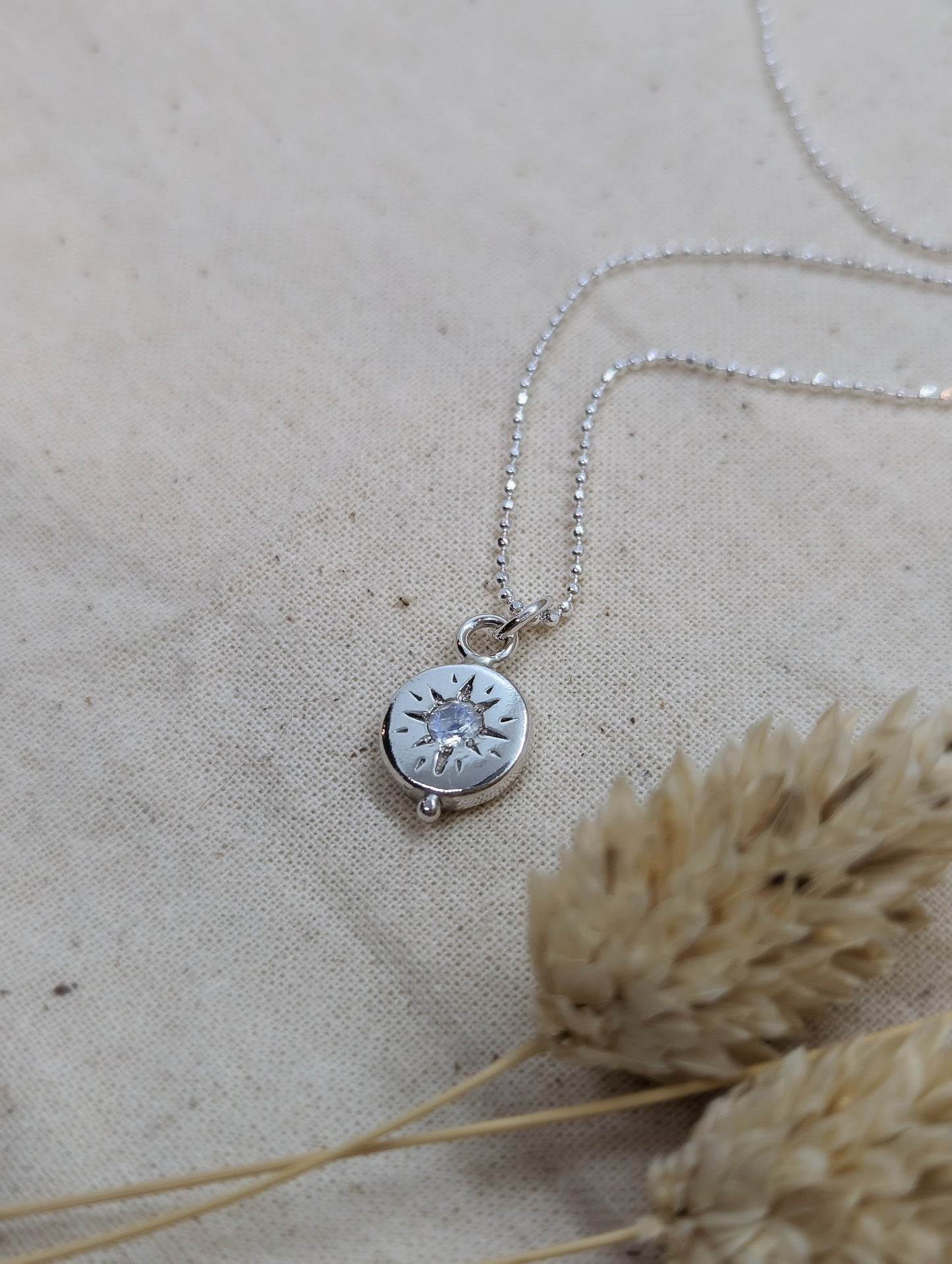Star necklace with Rainbow Moonstone
