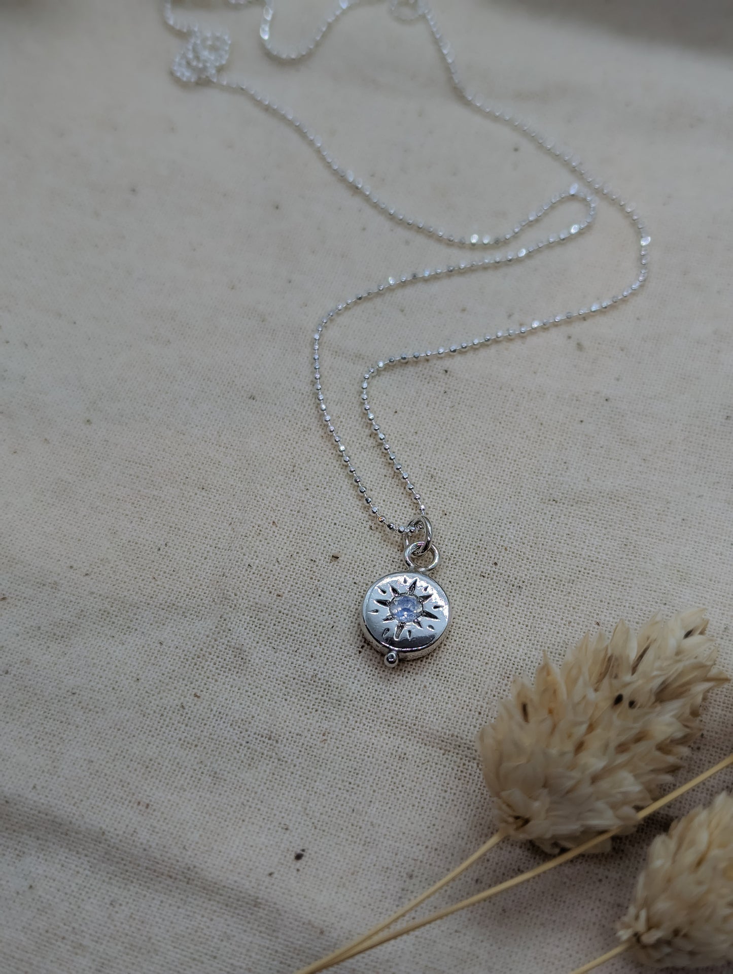 Star necklace with Rainbow Moonstone