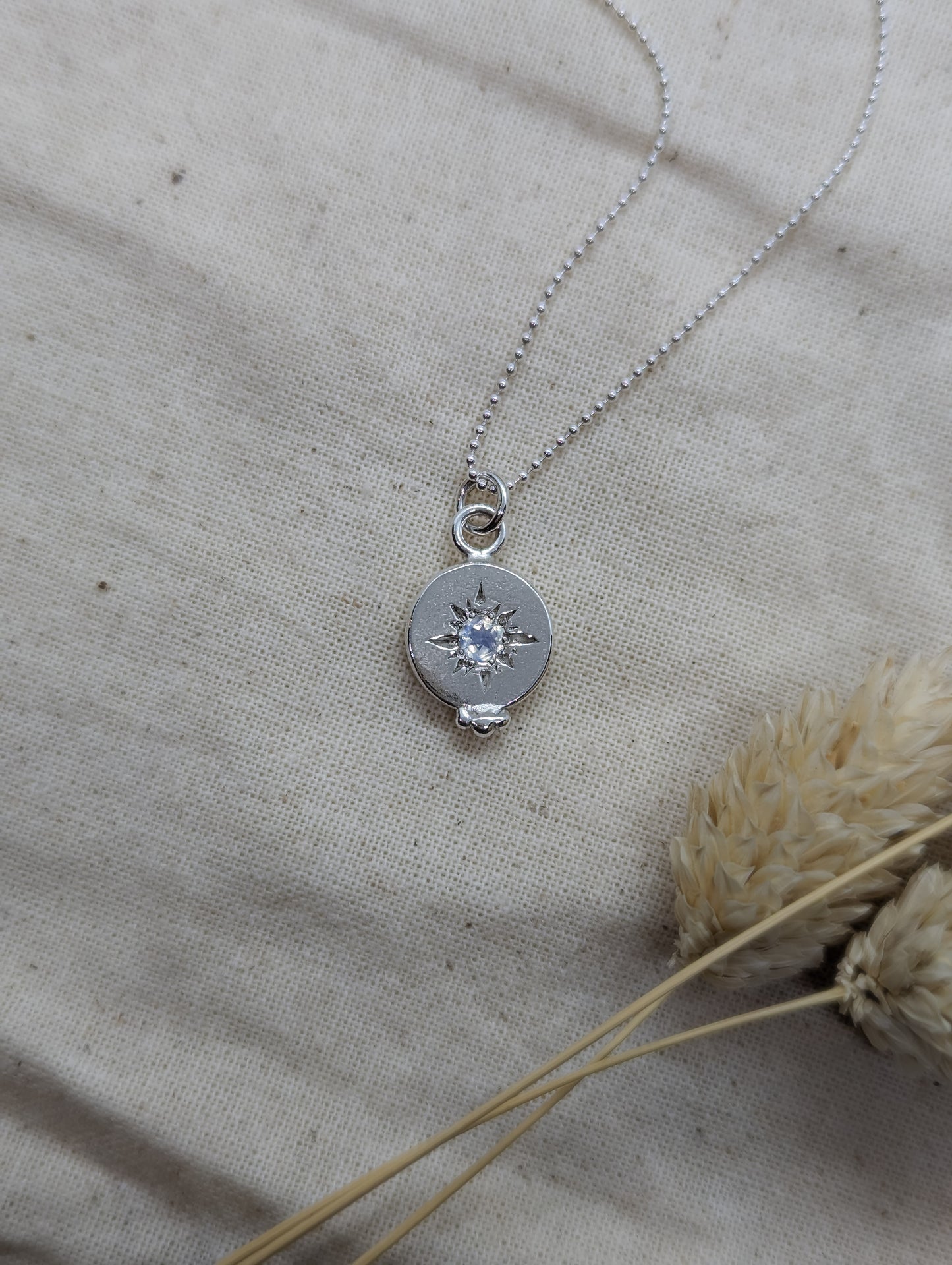 Star necklace with Rainbow Moonstone