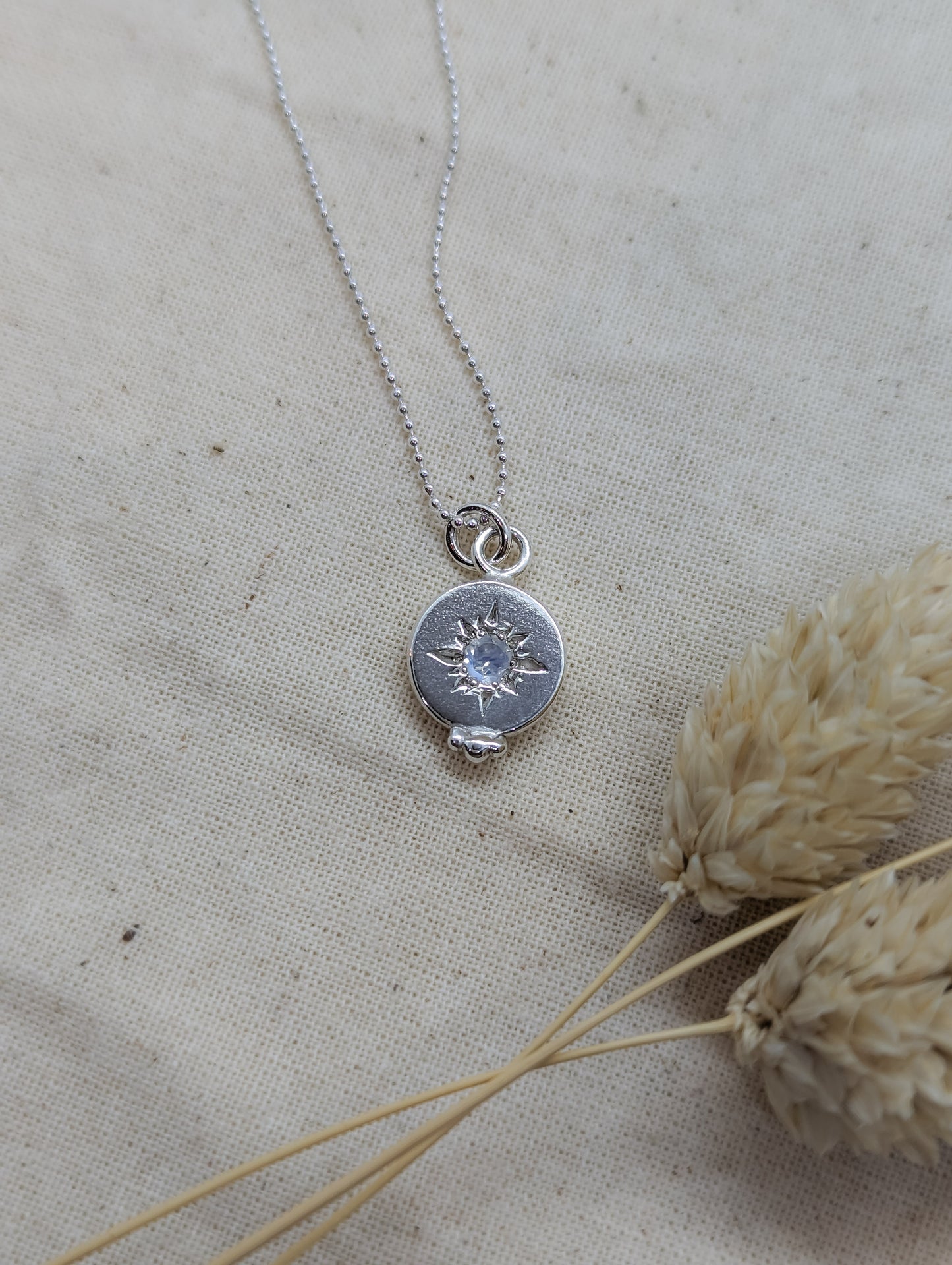 Star necklace with Rainbow Moonstone