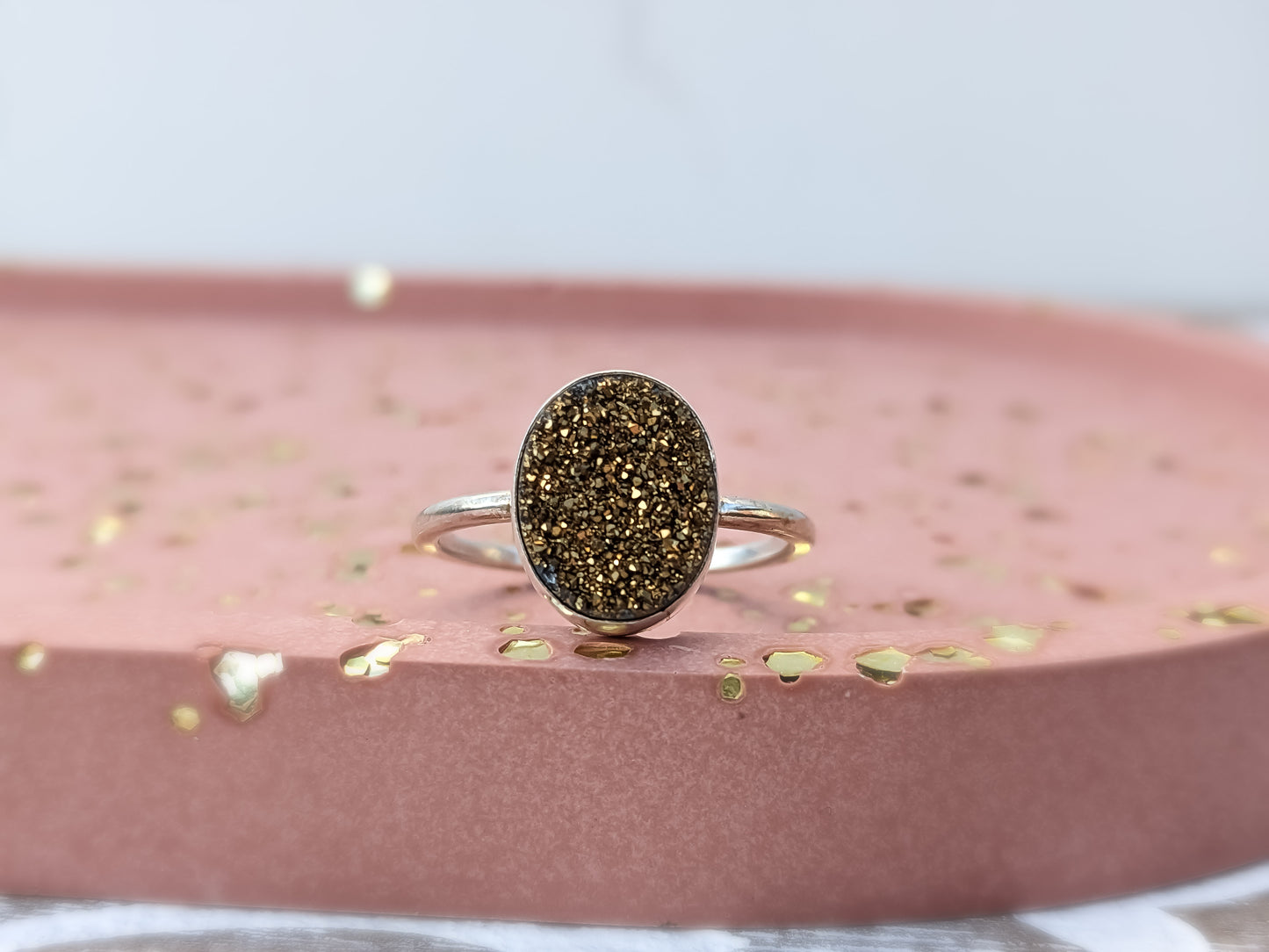 Gold Druzy Ring
