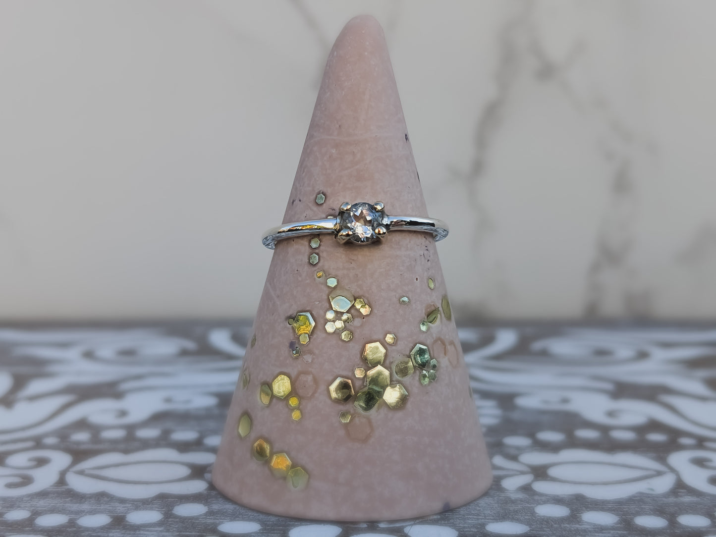 Aquamarine Claw Set Ring