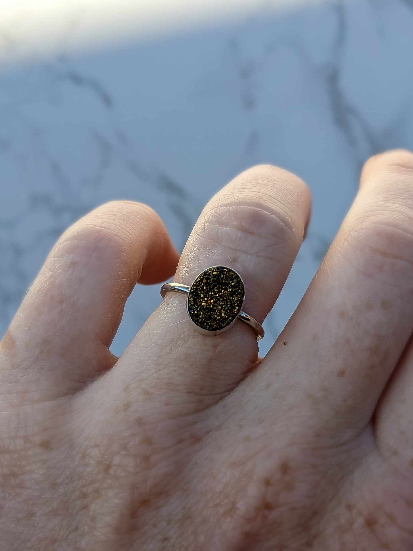 Gold Druzy Ring