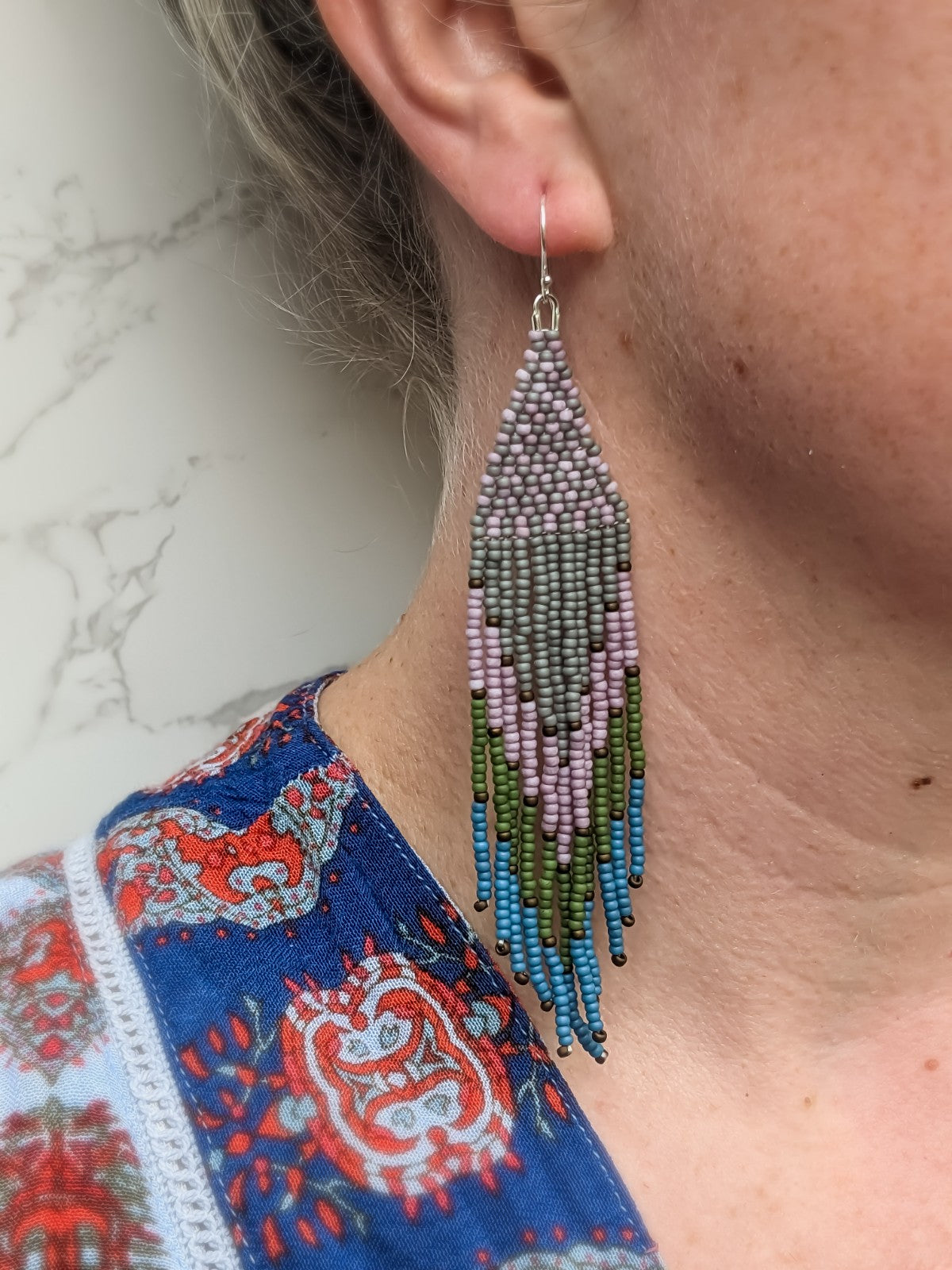 Artemis Beaded Fringe Earrings