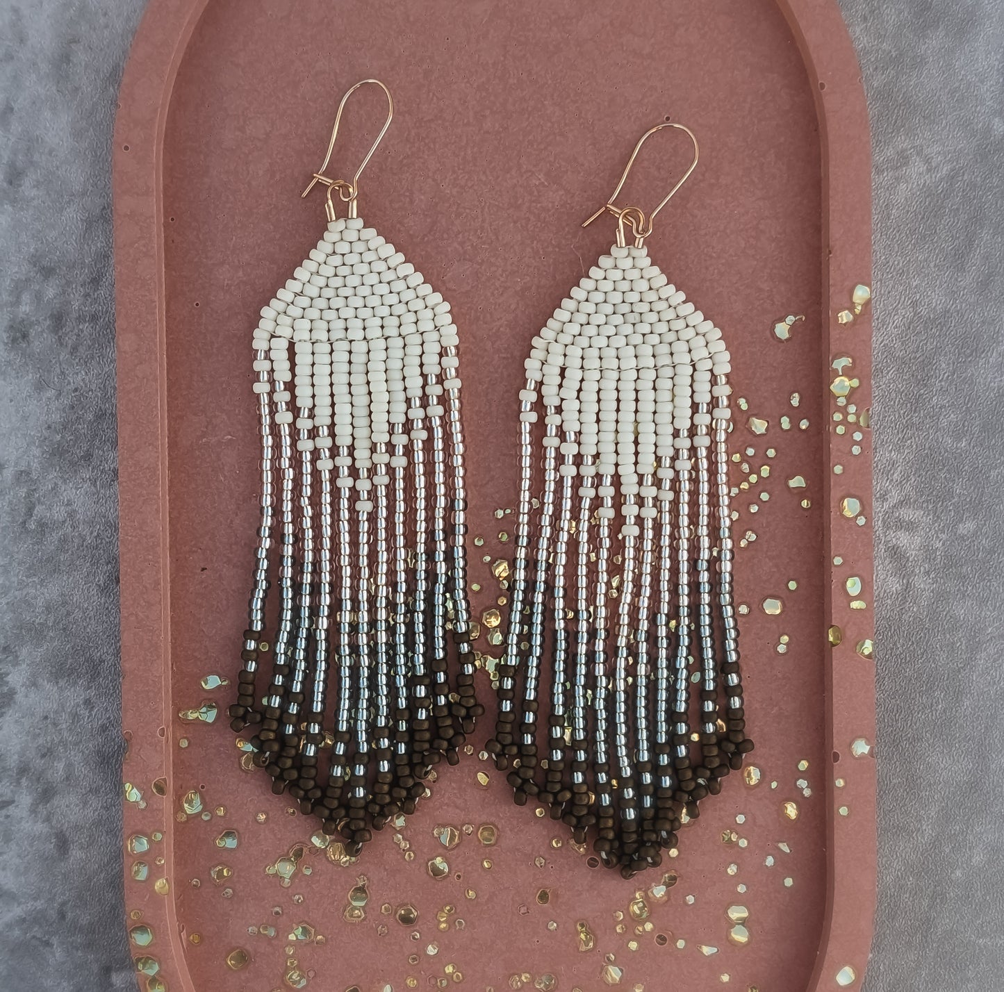 Lyris Pink Beaded Fringe Earrings